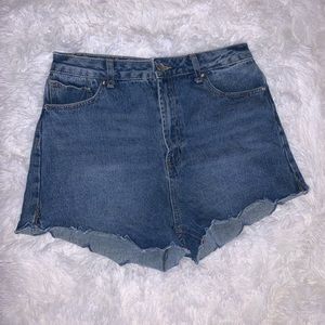 High waisted jeans short